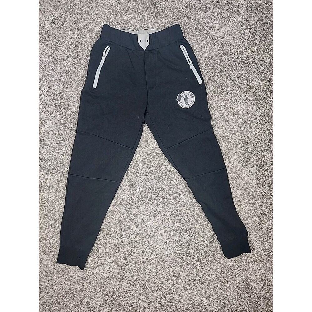 Baseballism Black Baseball Joggers Youth Jr Sz S Gray Zipper Pockets Logo Ball